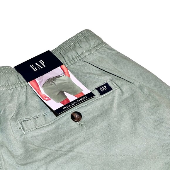 GAP - Men's Drawstring Pull On Elastic Waistband Shorts, 7" Inseam - Green Bay - Picture 3 of 3